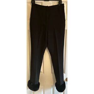 Danielle Bernstein Faux Fur Hem Pants Size 8